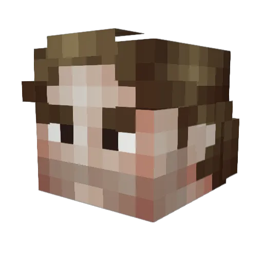 Brawbranino Minecraft avatar head, 3D render