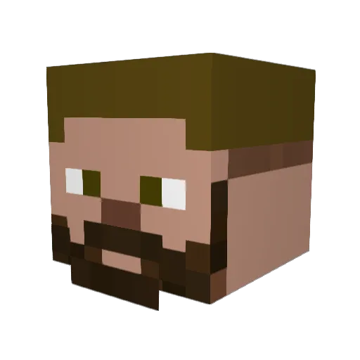 BrawlMight Minecraft avatar head, 3D render