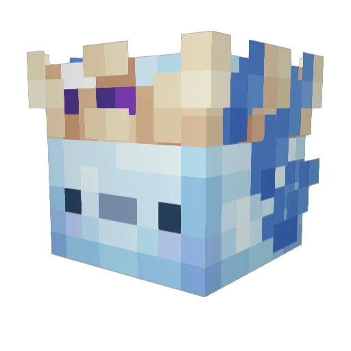 Braxolotle Minecraft avatar head, 3D render