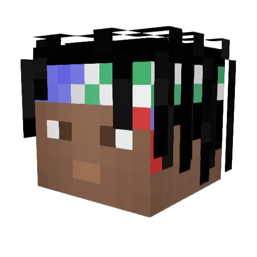 Braxuca Minecraft avatar head, 3D render