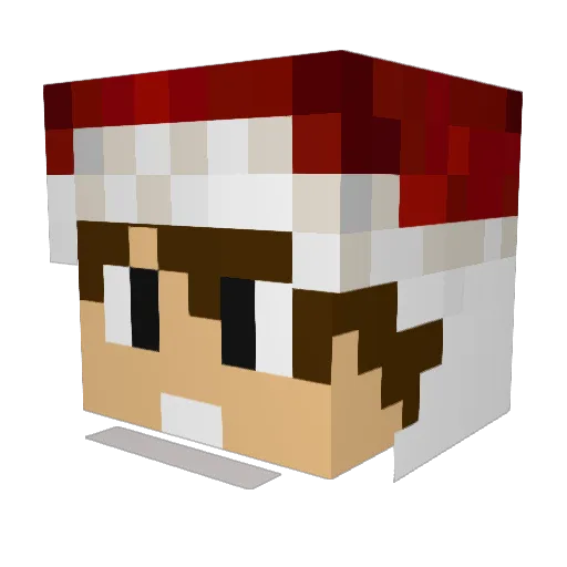 Braymixs Minecraft avatar head, 3D render