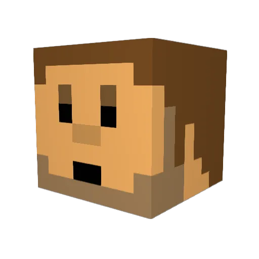 Brayteck Minecraft avatar head, 3D render