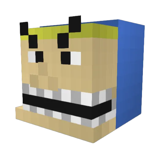 BrazyBlood Minecraft avatar head, 3D render