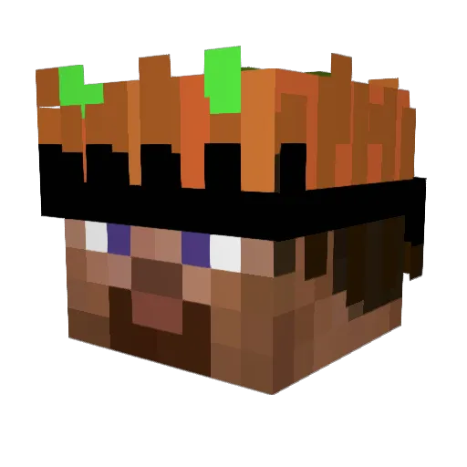 BrazyBoc Minecraft avatar head, 3D render
