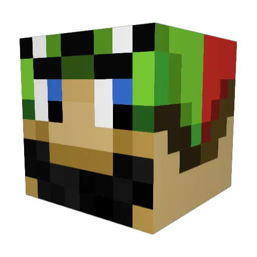 BreachBug Minecraft avatar head, 3D render