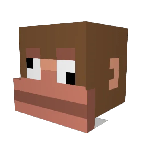 BreachNqueer Minecraft avatar head, 3D render