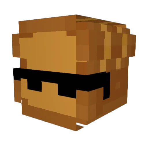 Bread8Man Minecraft avatar head, 3D render