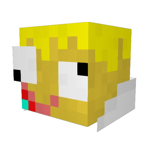 Bread9 Minecraft avatar head, 3D render