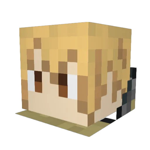 Breaderino Minecraft avatar head, 3D render