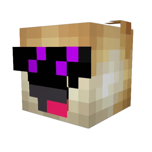 Breadmeal Minecraft avatar head, 3D render
