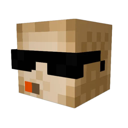 Breadqt Minecraft avatar head, 3D render