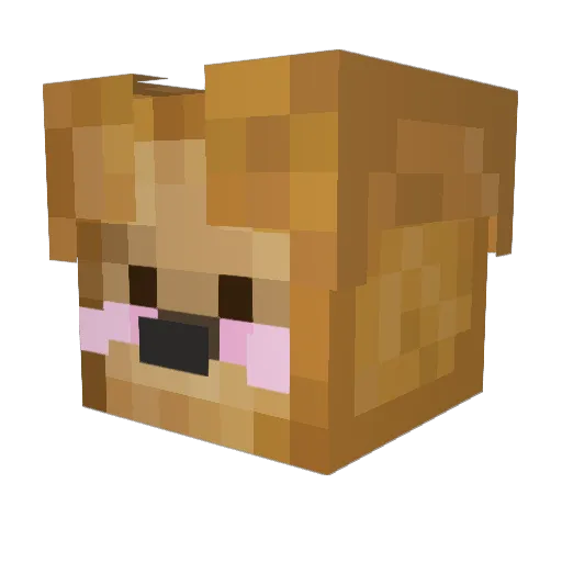 Breadte Minecraft avatar head, 3D render