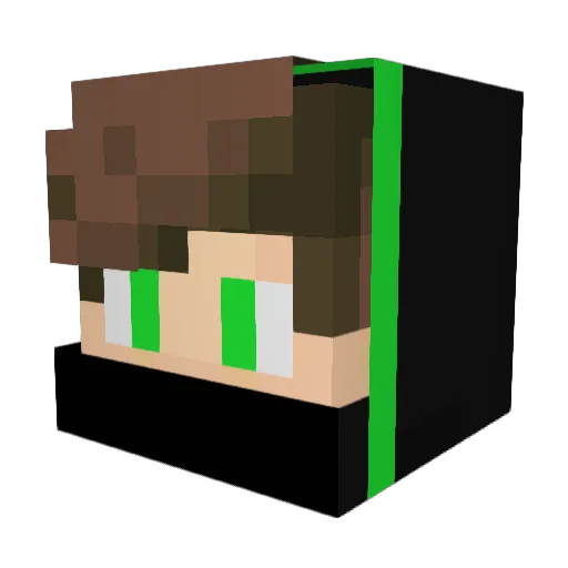 BreakingJet Minecraft avatar head, 3D render