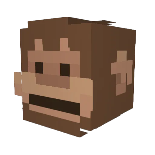 Brecol Minecraft avatar head, 3D render