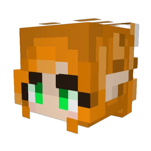 Bree_x Minecraft avatar head, 3D render