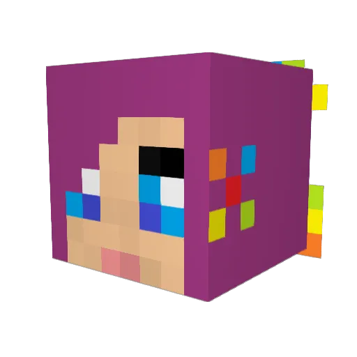 Breebee Minecraft avatar head, 3D render