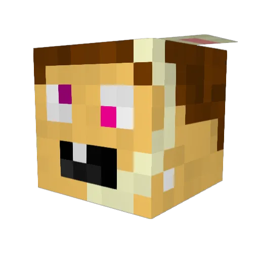 Brekekekeke Minecraft avatar head, 3D render