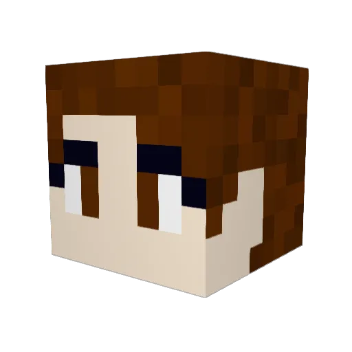 BrendanIsekai Minecraft avatar head, 3D render