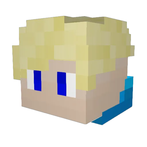 Brensono Minecraft avatar head, 3D render