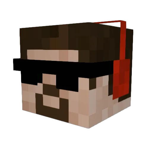 Brentasauruss Minecraft avatar head, 3D render