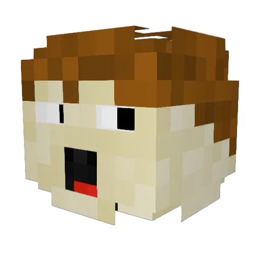 Brenteman1 Minecraft avatar head, 3D render