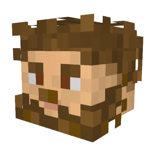 Brentipede Minecraft avatar head, 3D render
