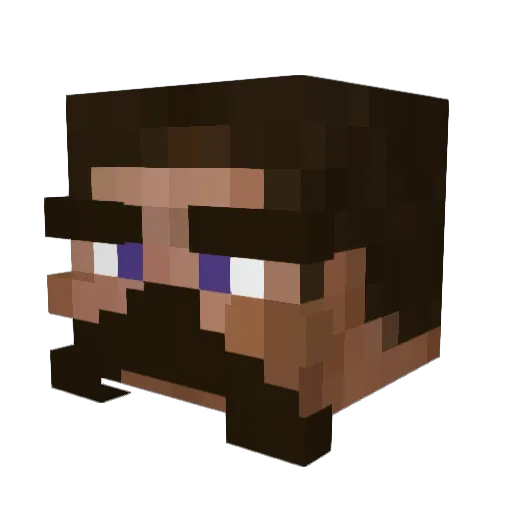 Bretsz Minecraft avatar head, 3D render