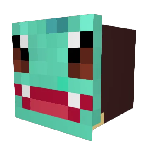 Brevet Minecraft avatar head, 3D render