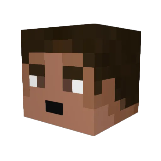 Brezator Minecraft avatar head, 3D render