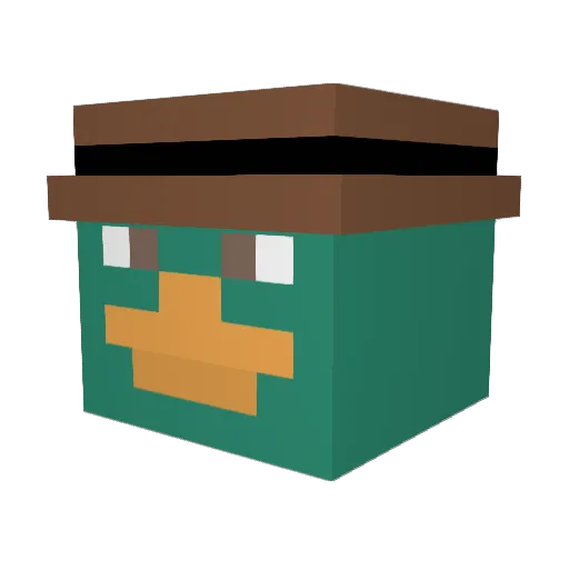 BrianFood Minecraft avatar head, 3D render