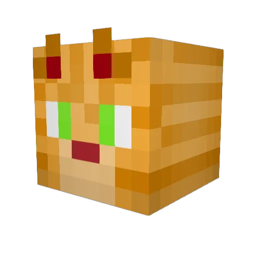 Bricatt Minecraft avatar head, 3D render