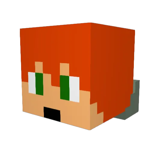 BrickCG Minecraft avatar head, 3D render
