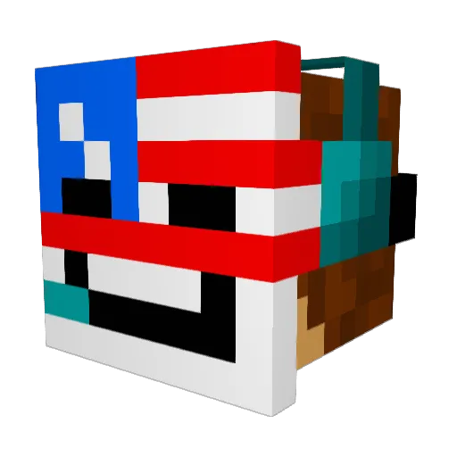 BrickGuy886 Minecraft avatar head, 3D render