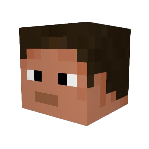 BrickTWOn Minecraft avatar head, 3D render