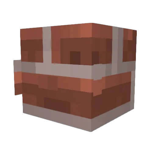 Brickedd Minecraft avatar head, 3D render