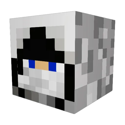 BrickheadX Minecraft avatar head, 3D render