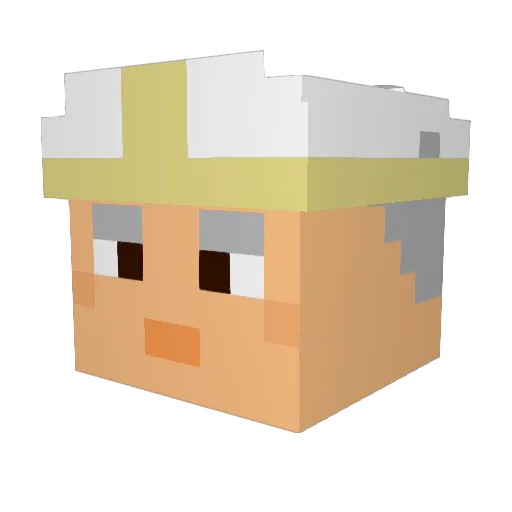 Brickmatt Minecraft avatar head, 3D render