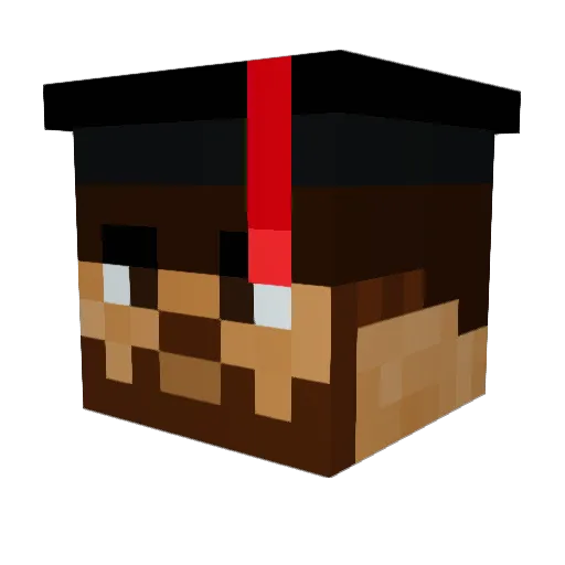 Brickmouse Minecraft avatar head, 3D render
