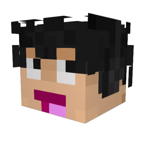 Brickserval Minecraft avatar head, 3D render