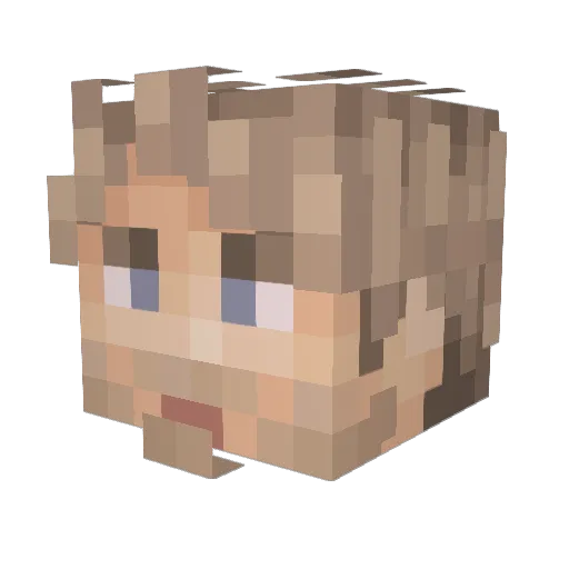 Brickwars1 Minecraft avatar head, 3D render