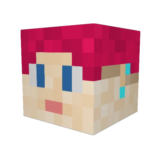 Bridgestone Minecraft avatar head, 3D render
