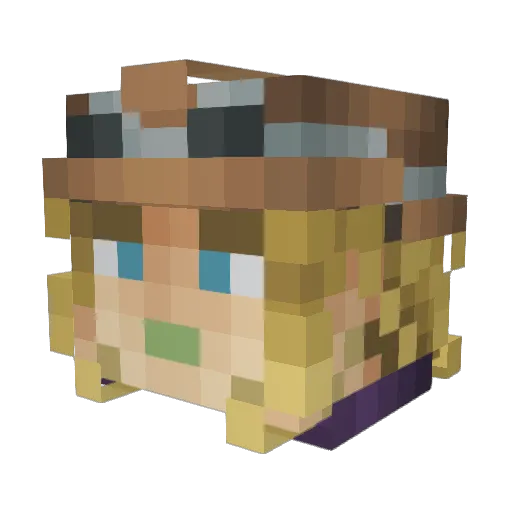 BridgetLuv Minecraft avatar head, 3D render