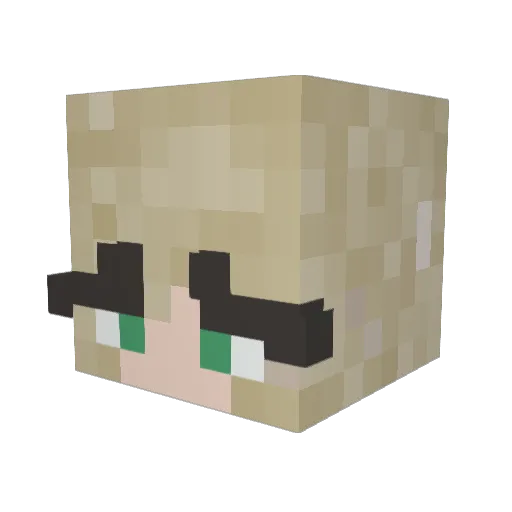 Bridgiepop Minecraft avatar head, 3D render