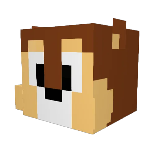 Briefbote Minecraft avatar head, 3D render