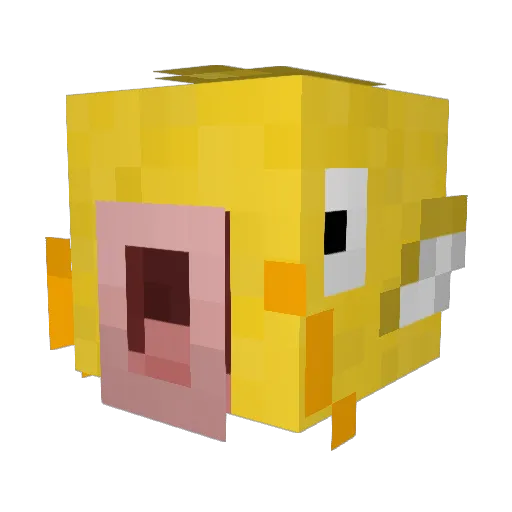 Brieknak Minecraft avatar head, 3D render