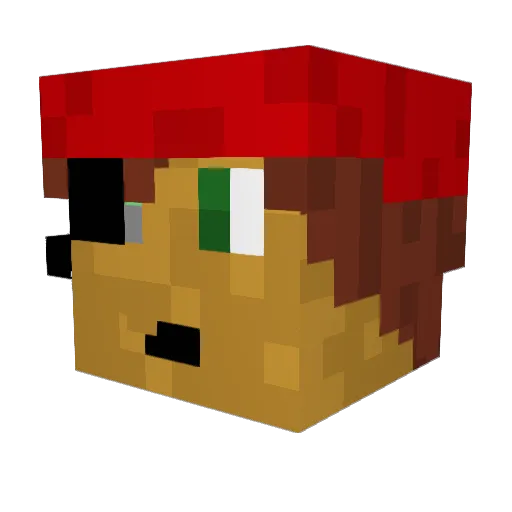 Brigantine_ Minecraft avatar head, 3D render