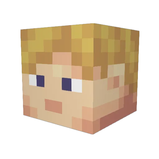 Briggg Minecraft avatar head, 3D render