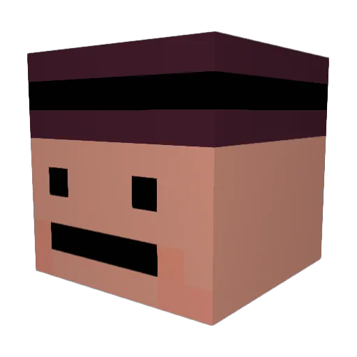 BrightBlack22 Minecraft avatar head, 3D render