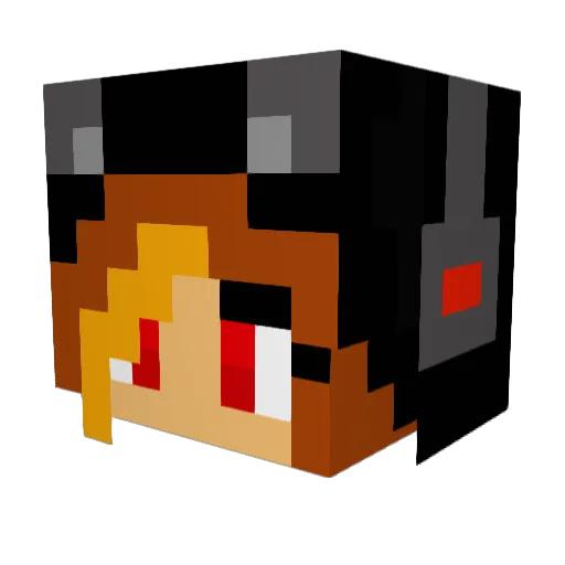 BrightLair Minecraft avatar head, 3D render