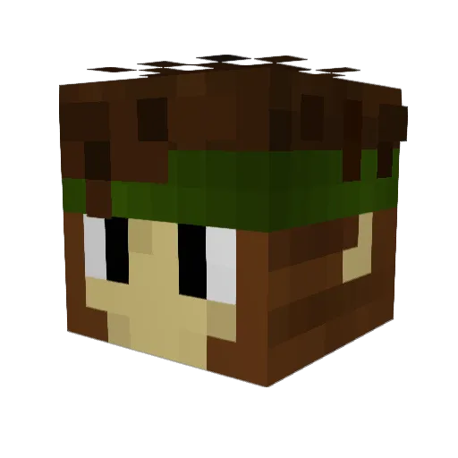 BrightPrimates Minecraft avatar head, 3D render